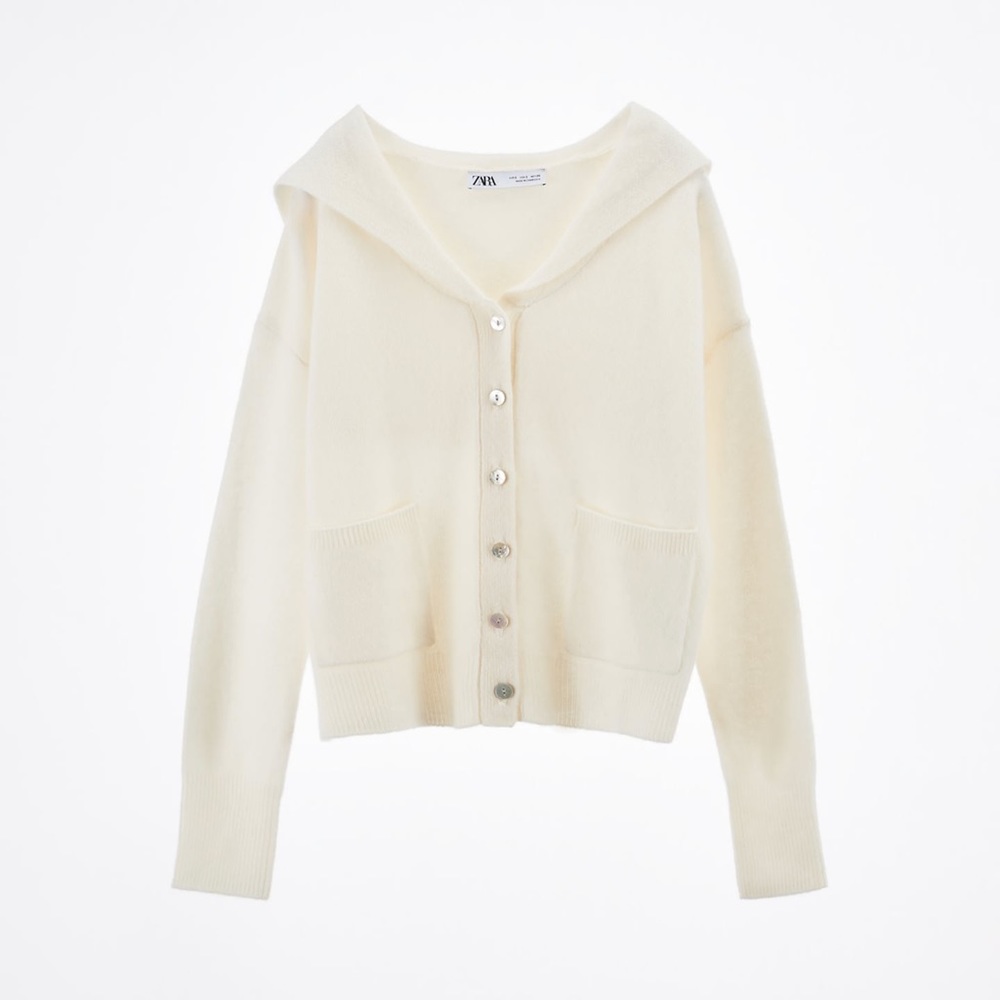 ZARA NWT LAPEL COLLAR CARDIGAN 100% WOOL
